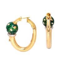 LA NOUVELLE BAGUE, YELLOW GOLD, DIAMOND AND ENAMEL EARRINGS