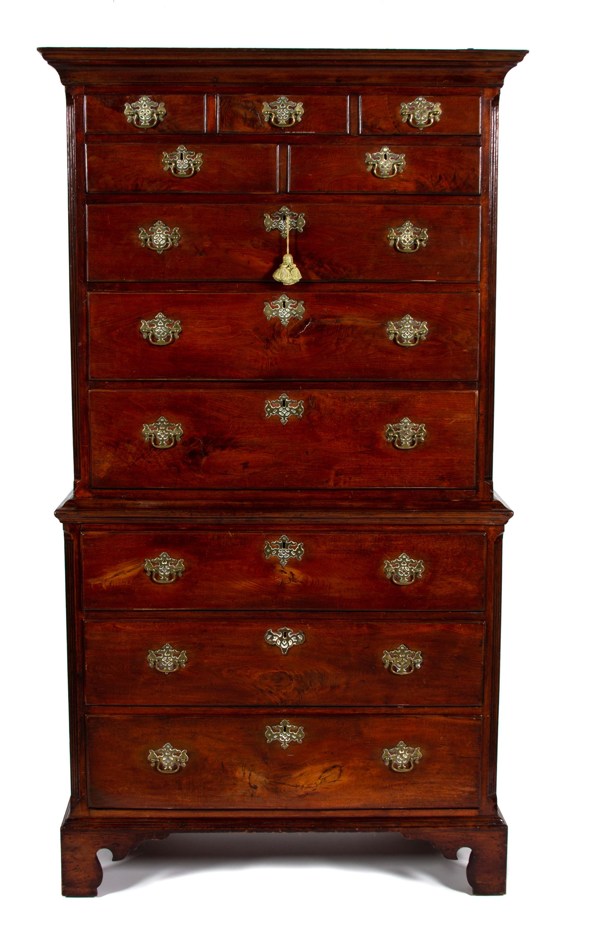 An American Chippendale Spanish Mahogany Chest on Chest — CIRCA 1750