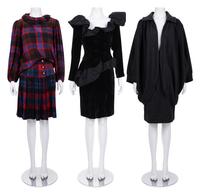Three Yves Saint Laurent Rive Gauche Two-Piece Skirt Ensembles, 1980-90s