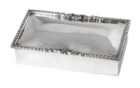 A Mexican Silver Box, 20th century, of rectangular form with decorated edge.