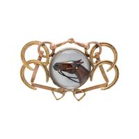 BICOLOR GOLD AND ESSEX CRYSTAL BROOCH