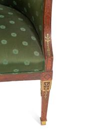 An Empire Style Burlwood Barrel-Back Armchair