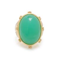 CREVOSHAY, YELLOW GOLD AND GREEN CHALCEDONY RING