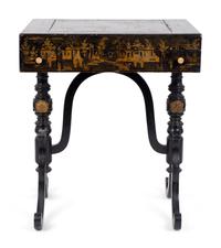A Chinese Export Black and Gilt Lacquer Games Table — 19TH CENTURY