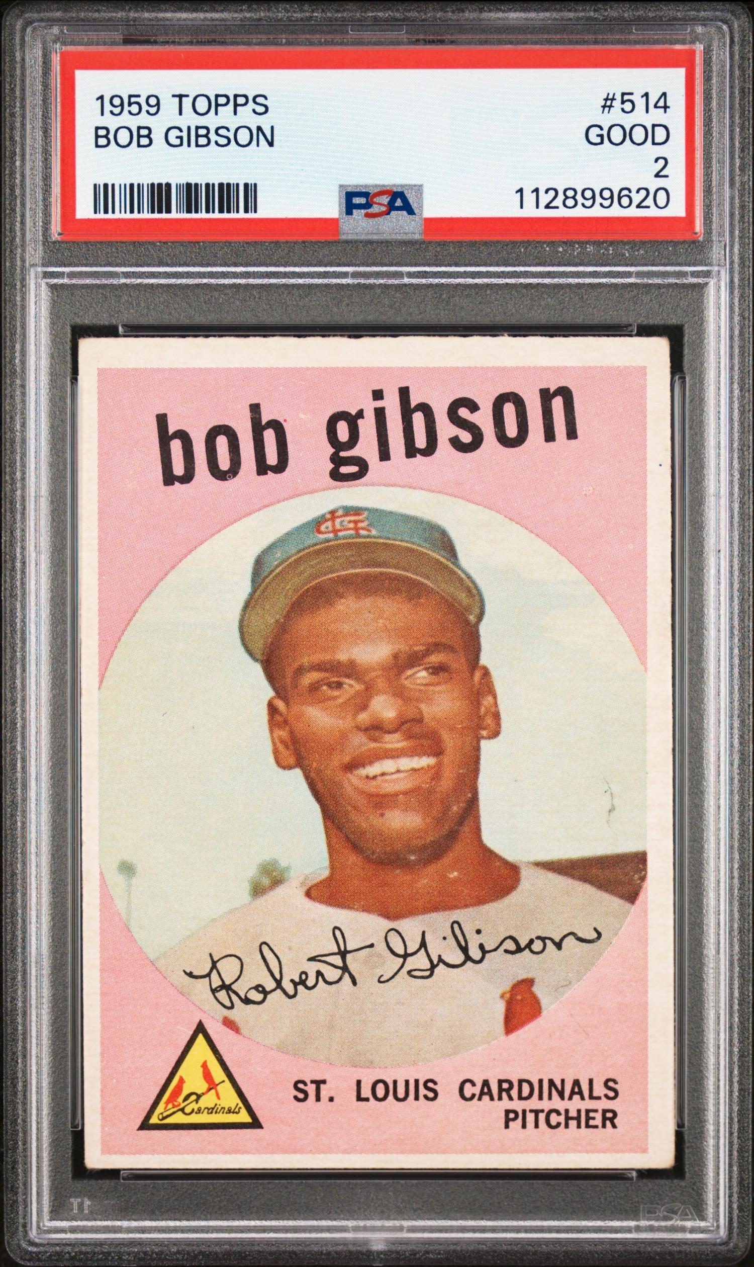 A 1959 Topps Bob Gibson Rookie Baseball Card No. 514 (PSA 2 GOOD)