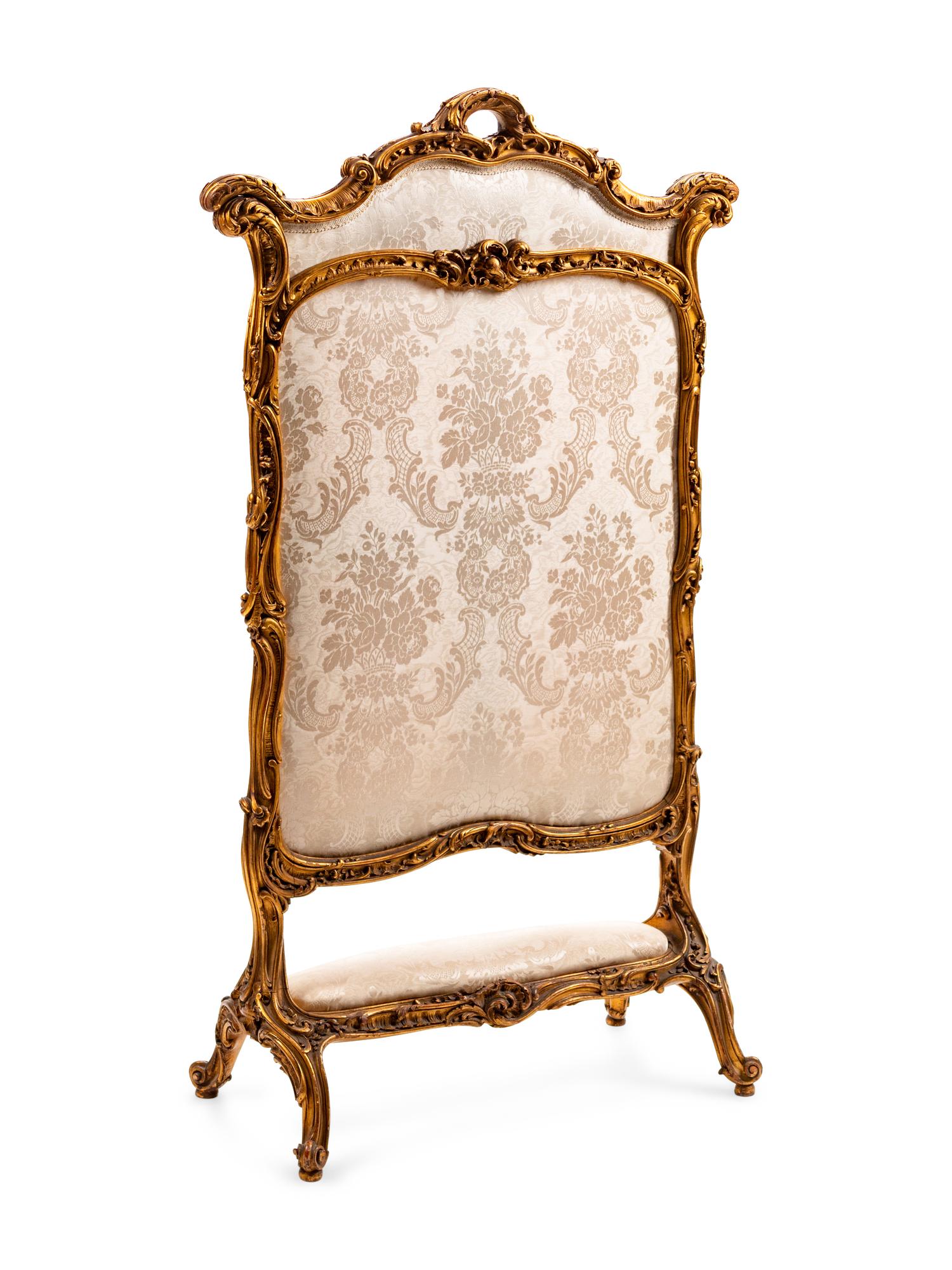 A Louis XV Style Giltwood Firescreen — 19TH CENTURY