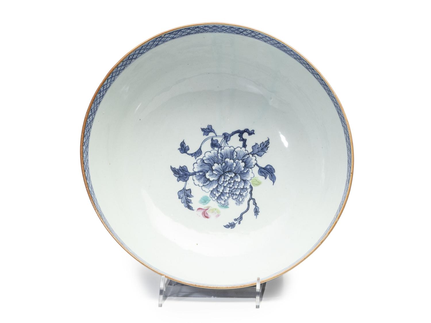 A Chinese Porcelain 'Flower and Butterfly' Punch Bowl