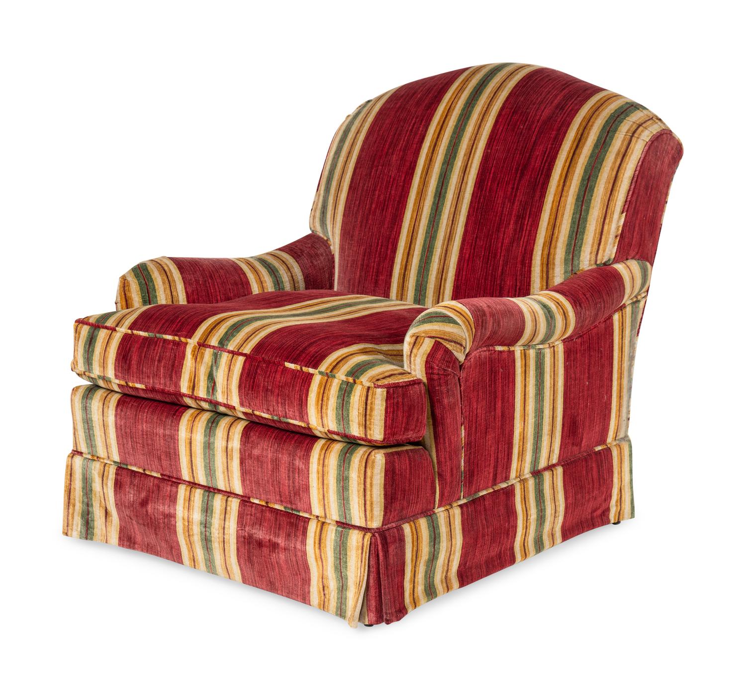 A Pair of Velvet Upholstered Armchairs