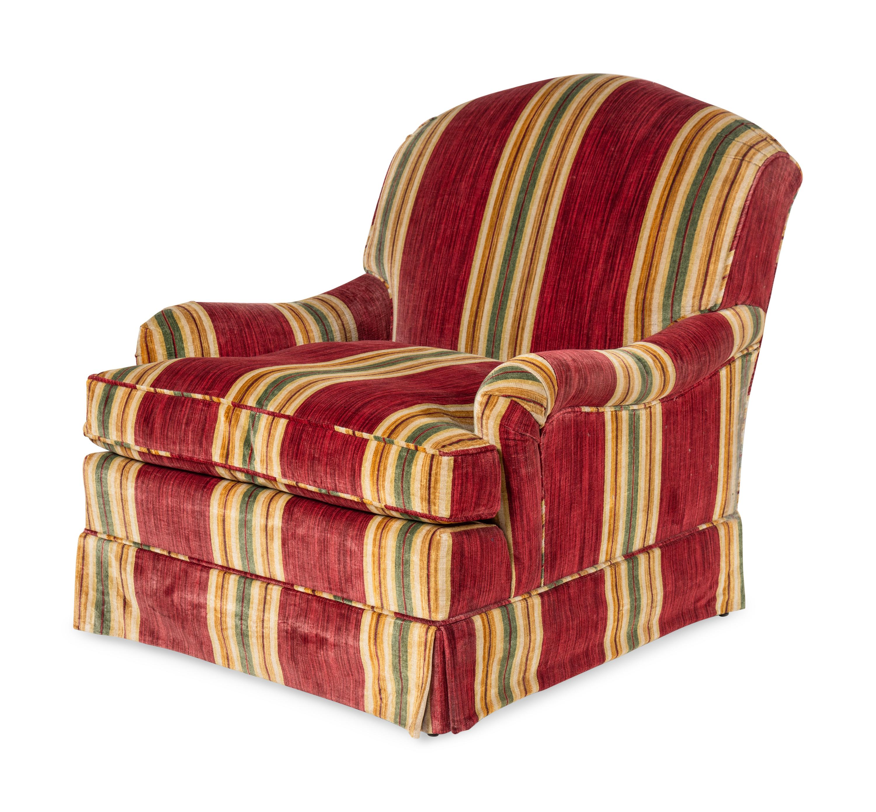 A Pair of Velvet Upholstered Armchairs