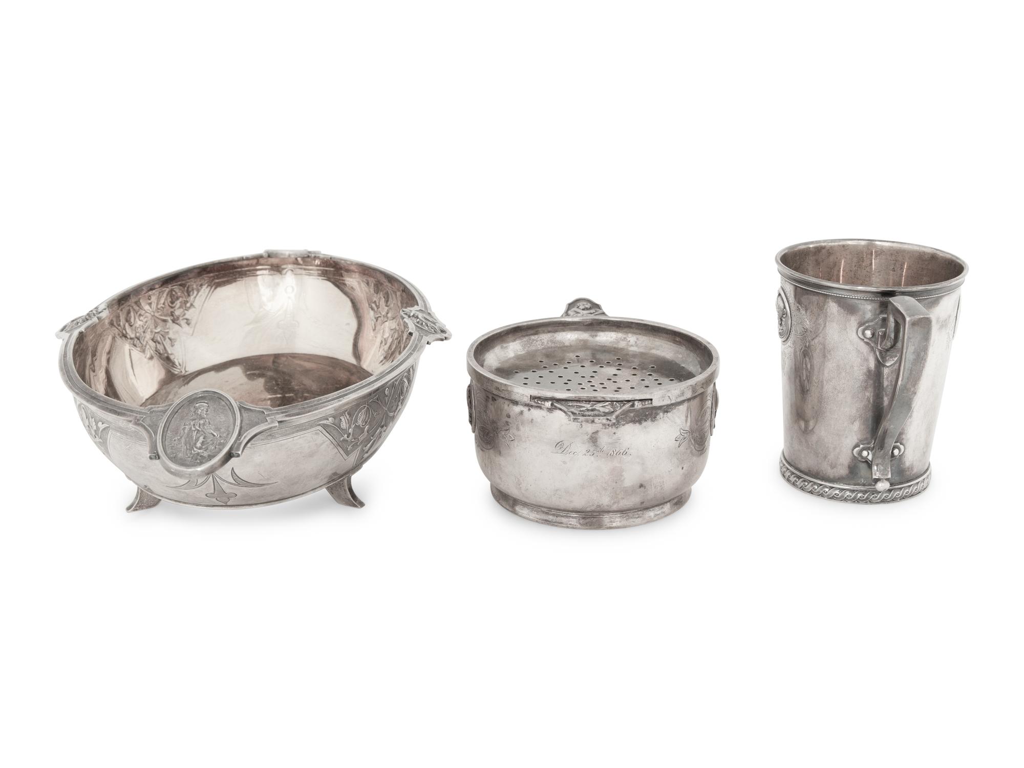 Three American Silver Articles — American, 19th Century