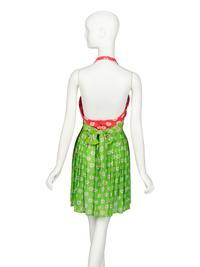 BILL BLASS, FLORAL PRINT HALTER DRESS