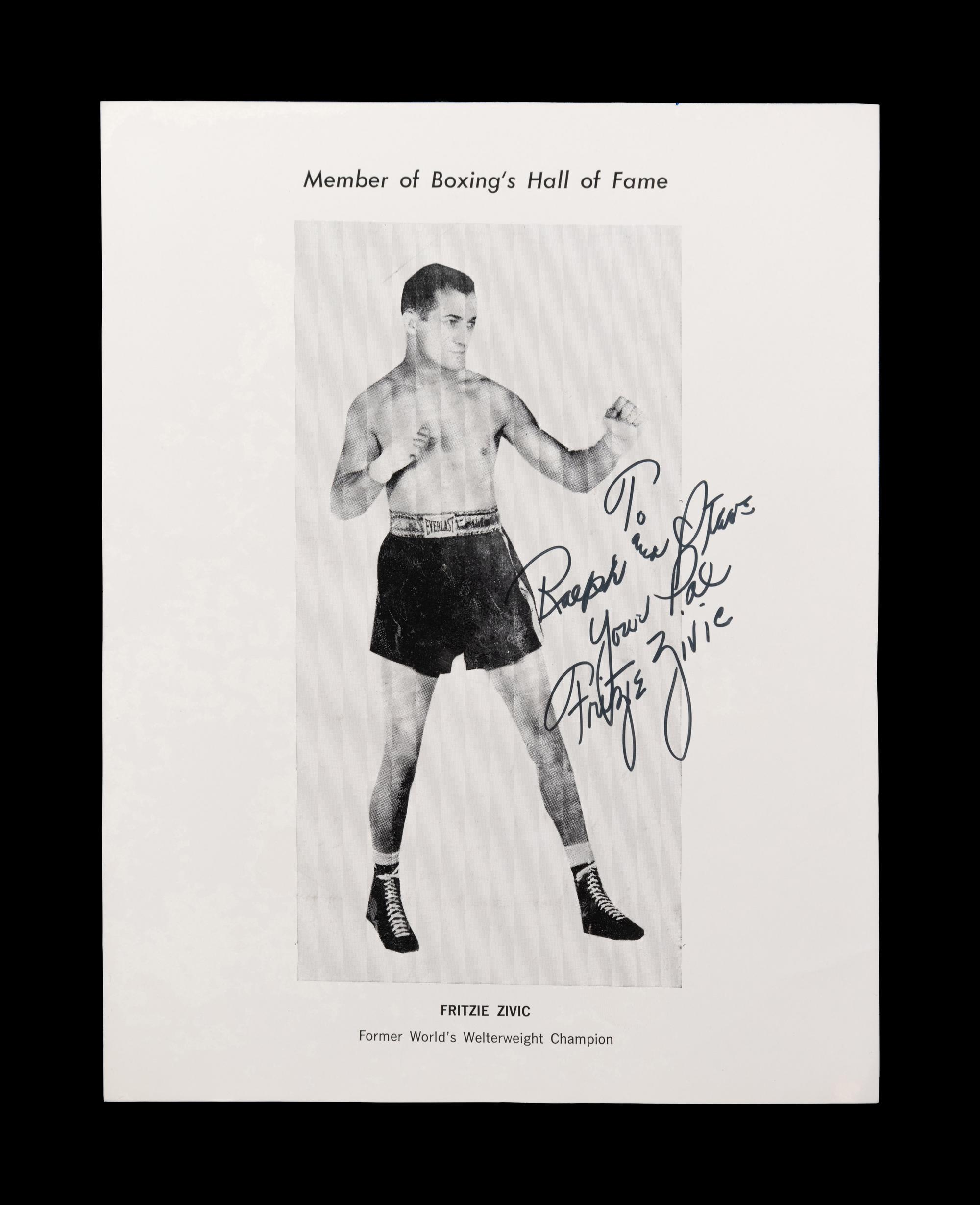A Group of 29 Autographs from 20th Century Boxing Champions and Notables,