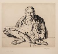 Percy F. Albee, (American, 1883-1959), A group of five works: Italian Fishwife, Italian Fishwife, Street Musicians, Idlers, and Poor Mo