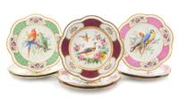 A Set of Nine Bavarian Porcelain Plates Diameter 10 3/4 inches.