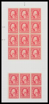 A Strip of Five United States 1938 Dark Blue & Carmine Airmail with a Vertical Imperforate Pair 6-Cent Stamps — #C23b