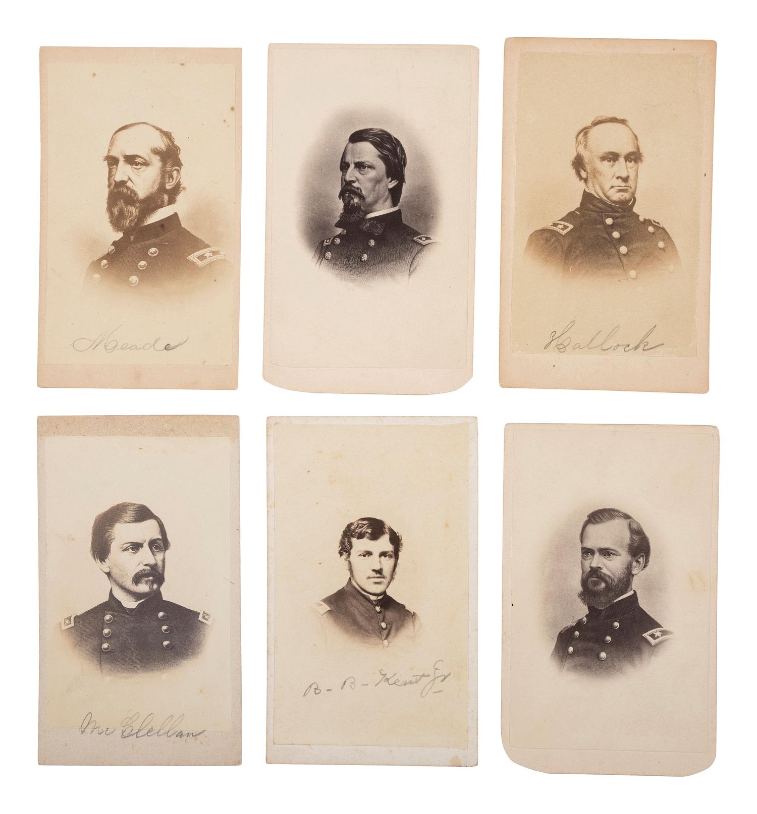 [CIVIL WAR]. A group of CDV engraved portraits of war era generals and military men, including: