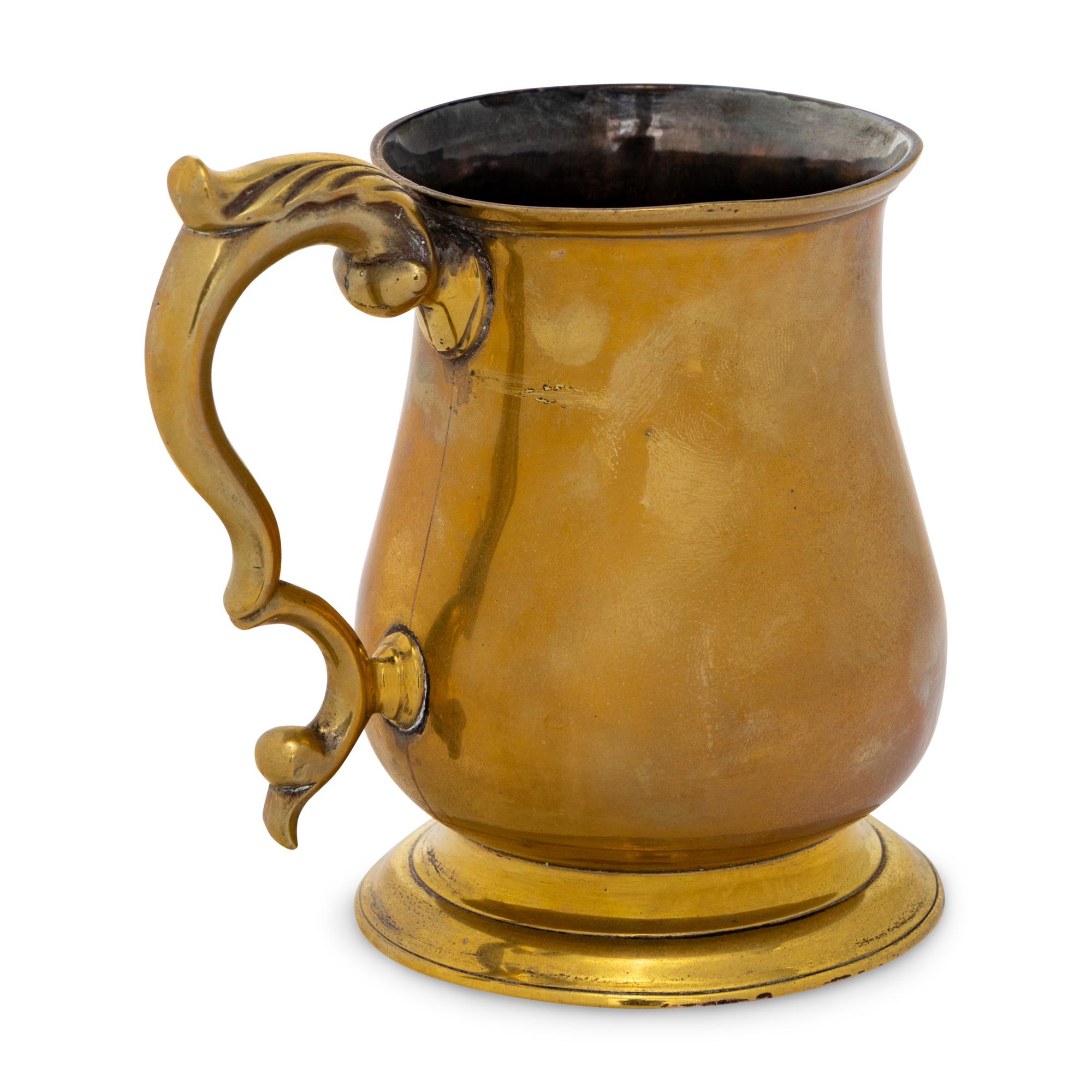 An English Brass Pint Tankard