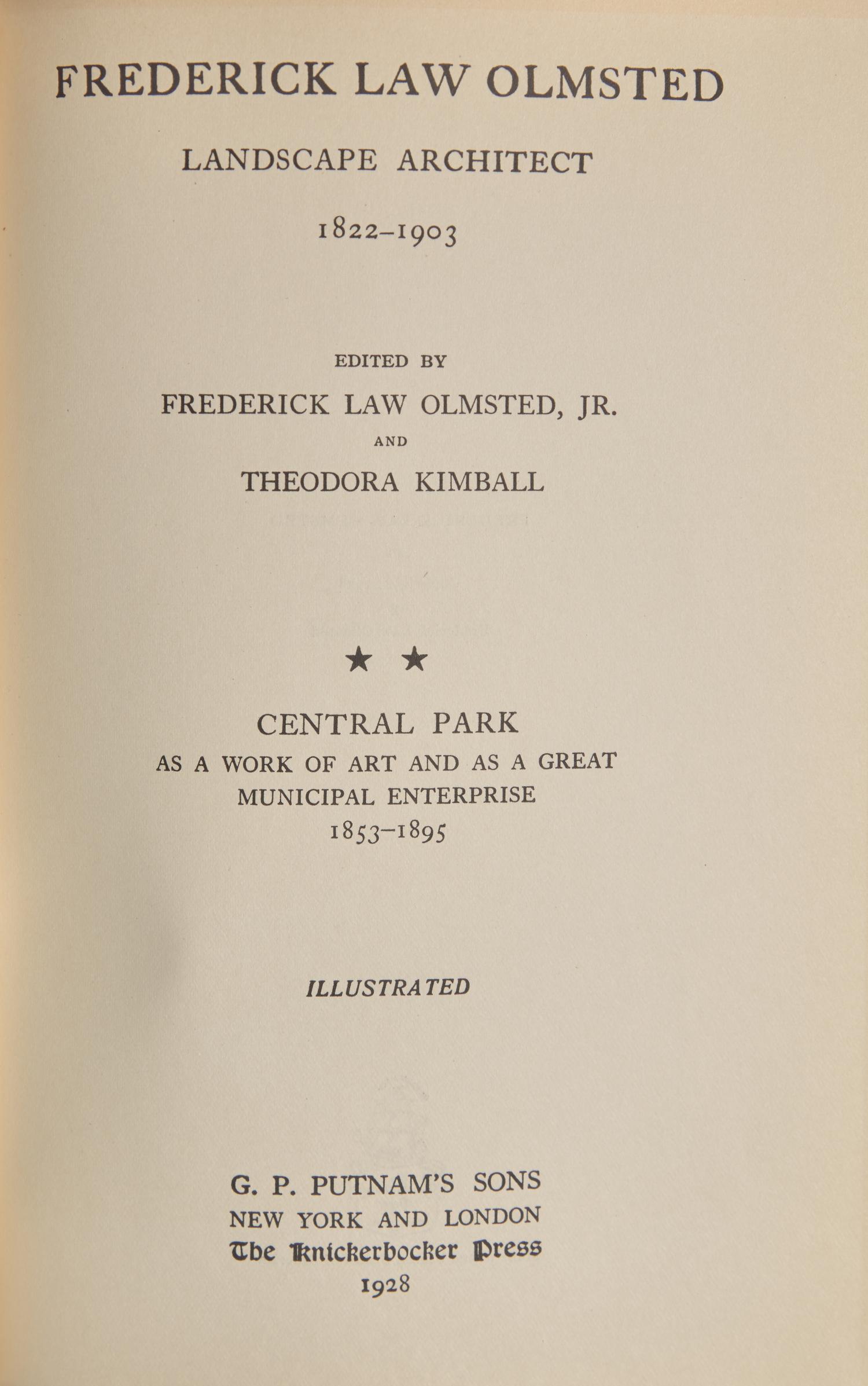 [Gardening] Olmsted, Frederick Law. Forty Years of Landscape Architecture...