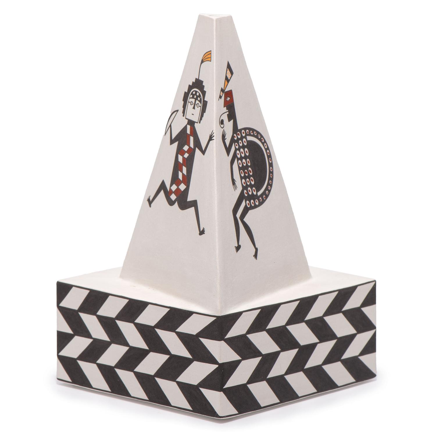Pottery Pyramid, with Mimbres Elements