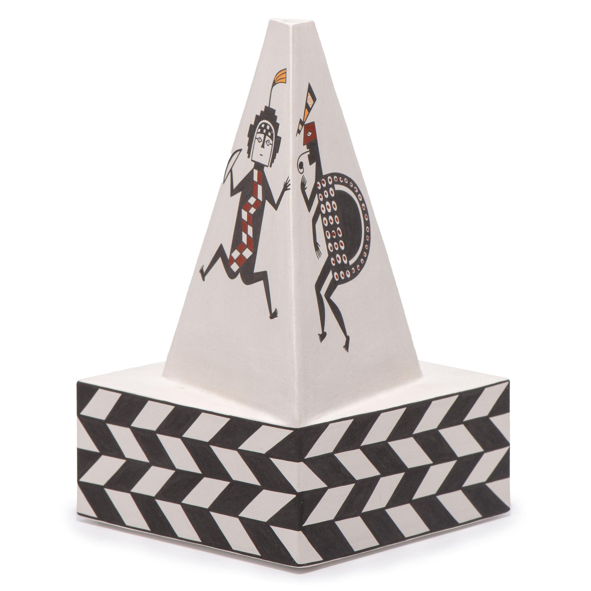 Pottery Pyramid, with Mimbres Elements