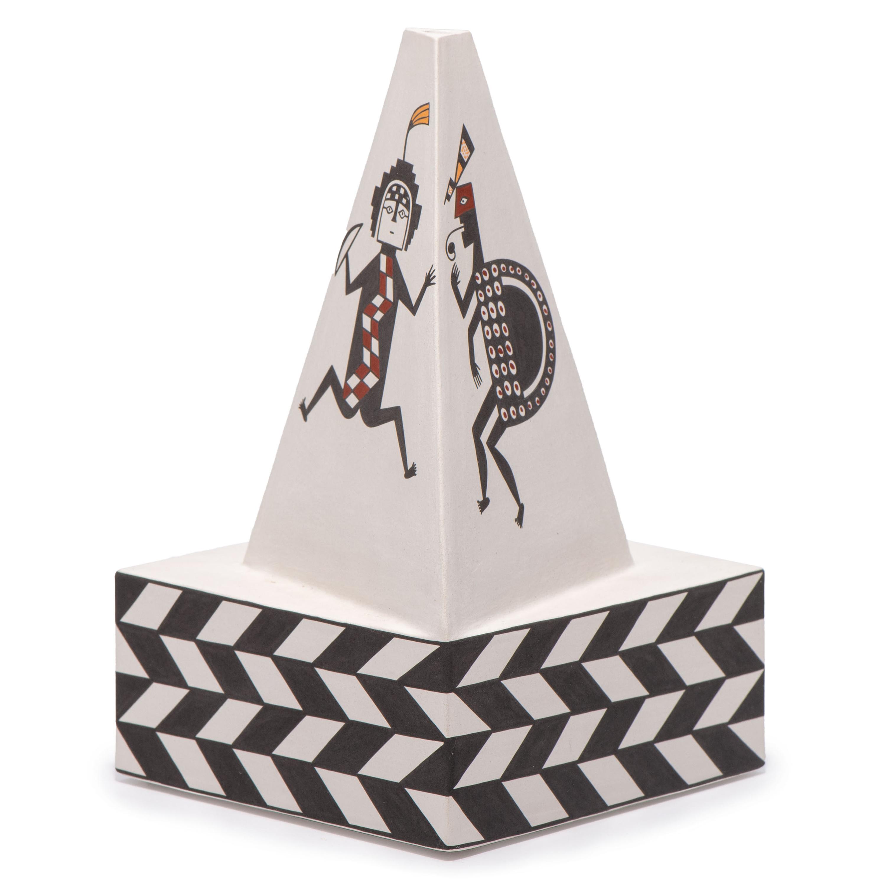 Pottery Pyramid, with Mimbres Elements