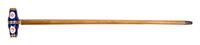 A French Enameled Monocular Mounted Cane, Height overall 33 1/4 x width of handle closed 5 5/8 inches.