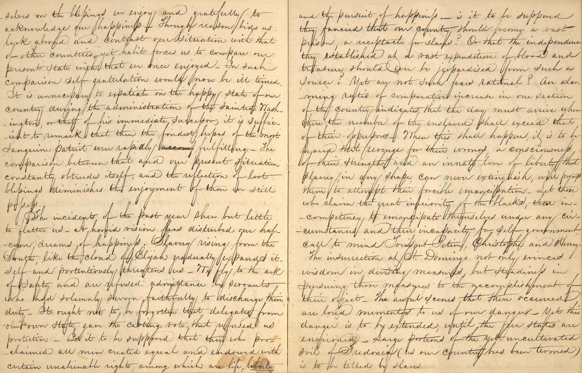 [African-Americana] [Townsend, Elias Stillwell] "The Patriots Who Secured Our Independence": Manuscript of an Anti-Slavery Oration