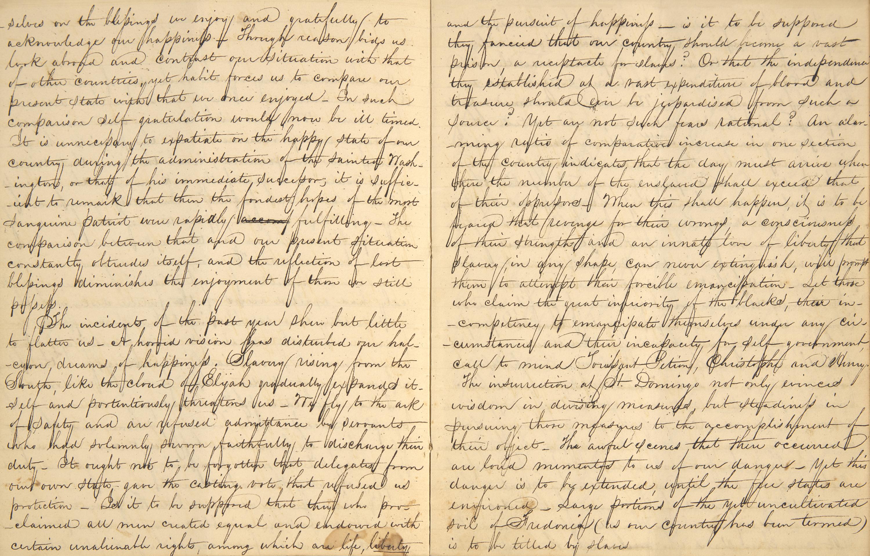 [African-Americana] [Townsend, Elias Stillwell] "The Patriots Who Secured Our Independence": Manuscript of an Anti-Slavery Oration