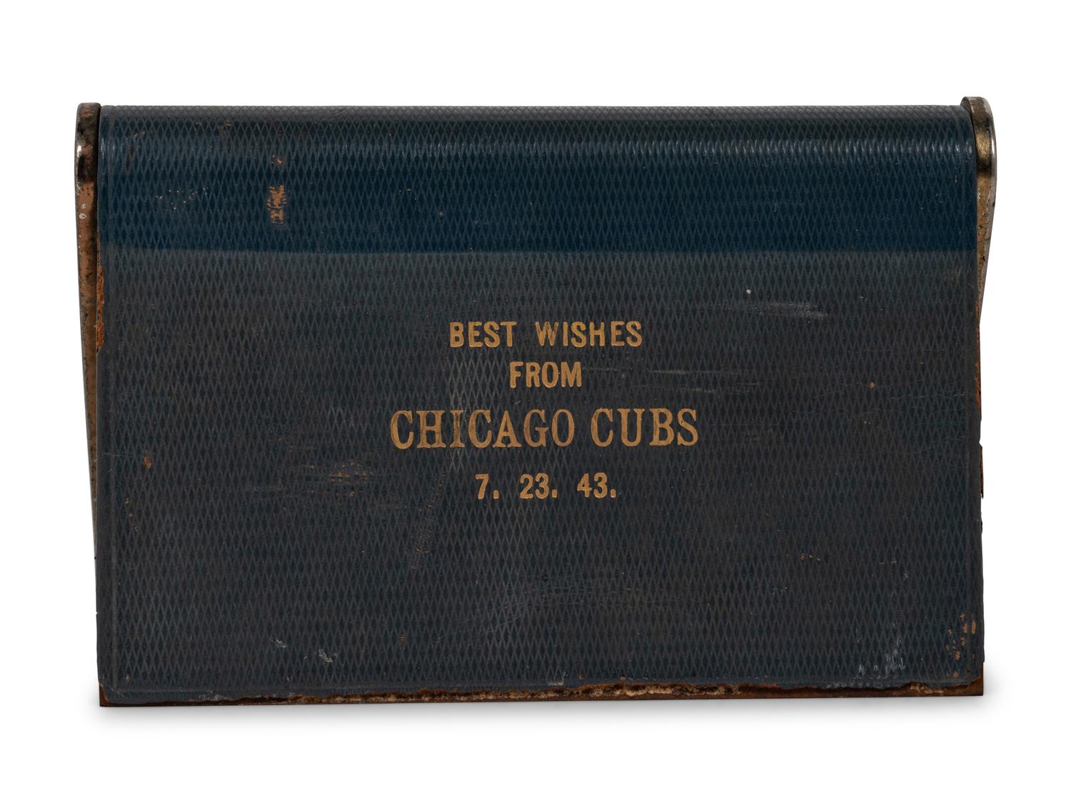 A Desk Clock Presented by the Chicago Cubs to Manager Jimmie Wilson on Wilson's 43rd Birthday.