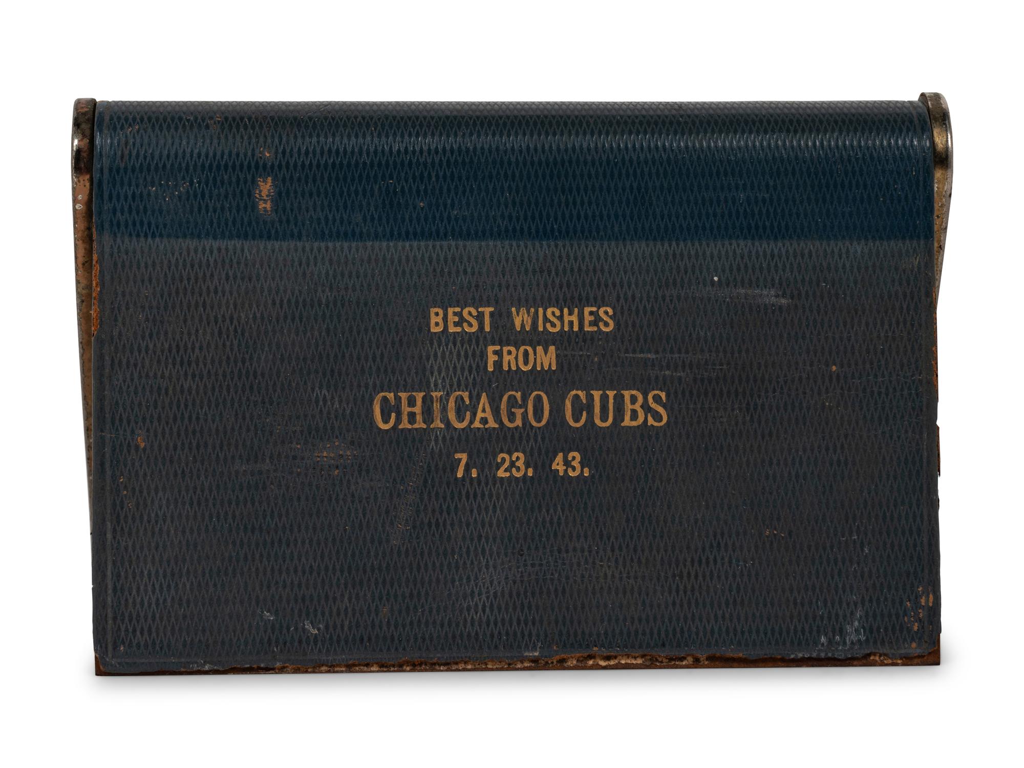 A Desk Clock Presented by the Chicago Cubs to Manager Jimmie Wilson on Wilson's 43rd Birthday.