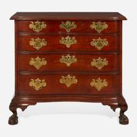 A Chippendale carved mahogany oxbow chest of drawers Boston, MA, circa 1780