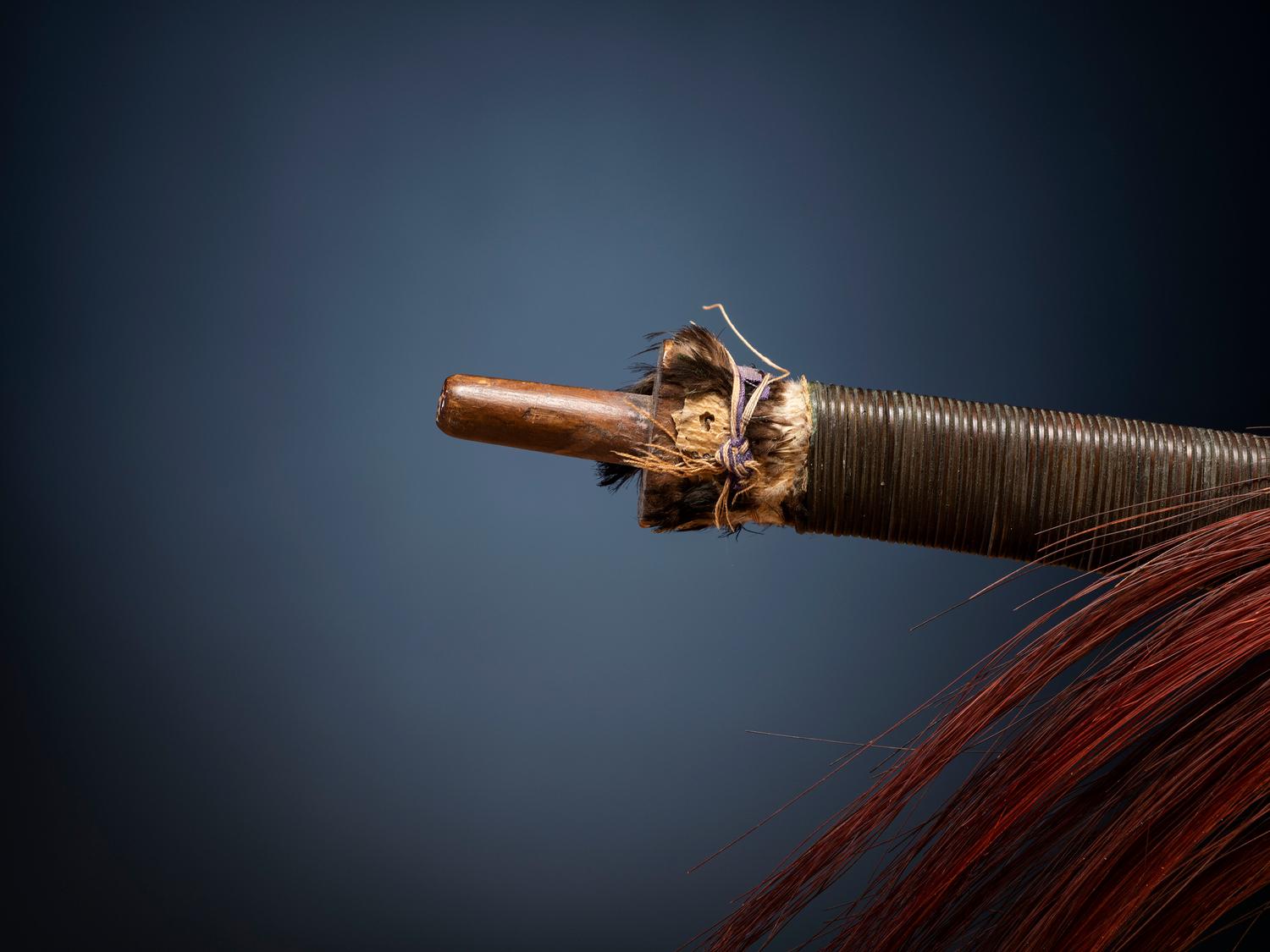 Plains Tacked Pipe Stem, with Copper Wire Wrapping