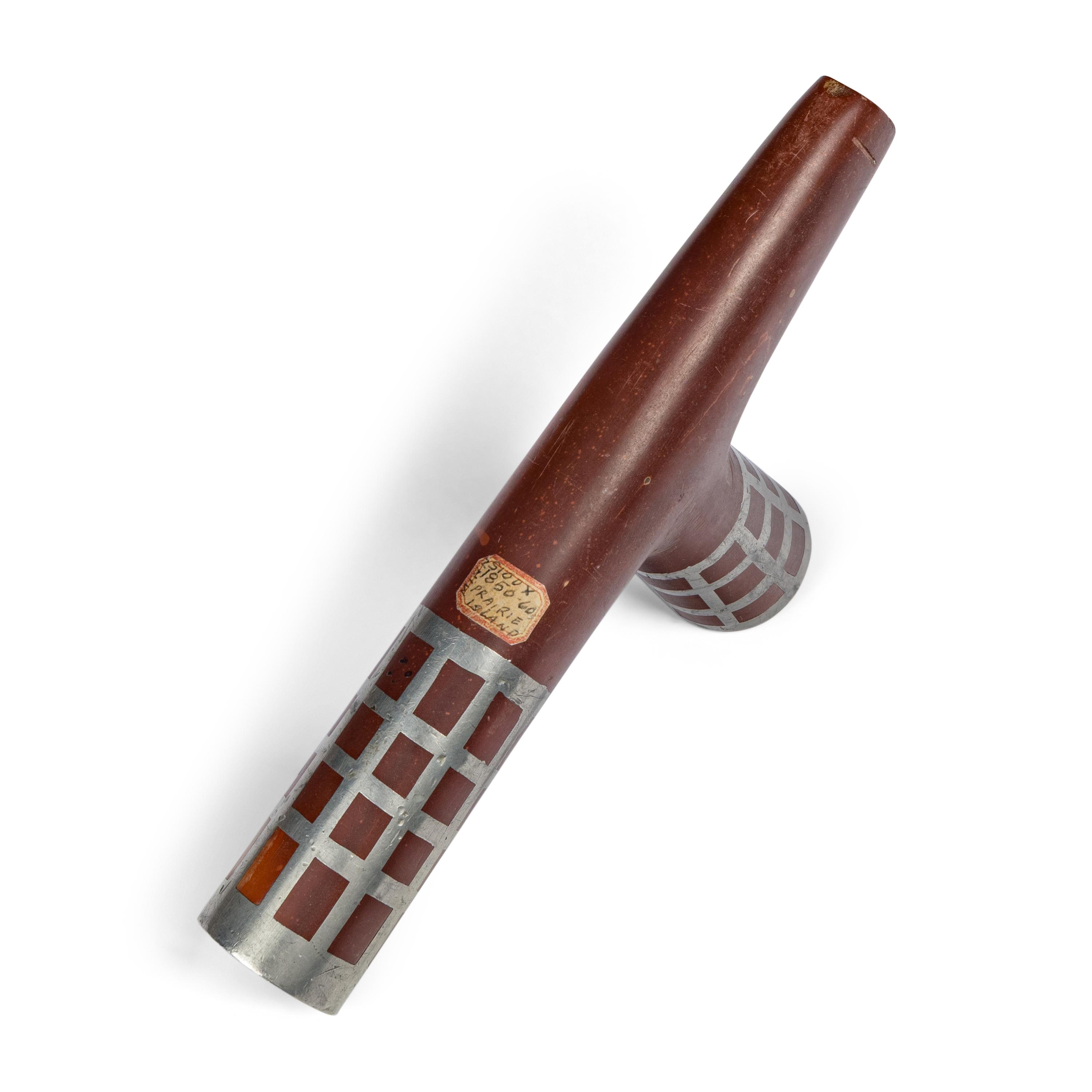 Sioux Catlinite Pipe Bowl, with Inlay