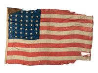 [CIVIL WAR]. 37-star American flag with provenance from the family of Civil War soldier Samuel Clary. [Ca 1867-1877].