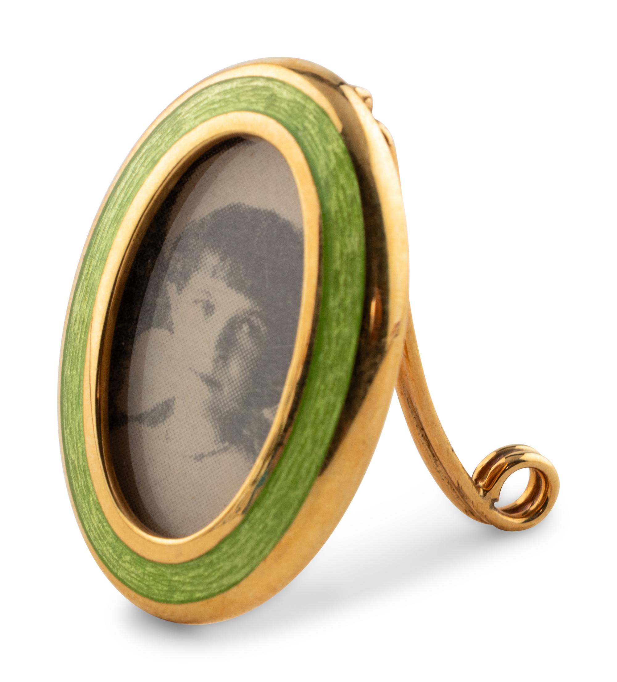 An 18-Karat Yellow-Gold Guilloche Enamel Picture Frame