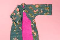 A Jade Green Ground Kesi Silk Lady's Robe, Cheongsam