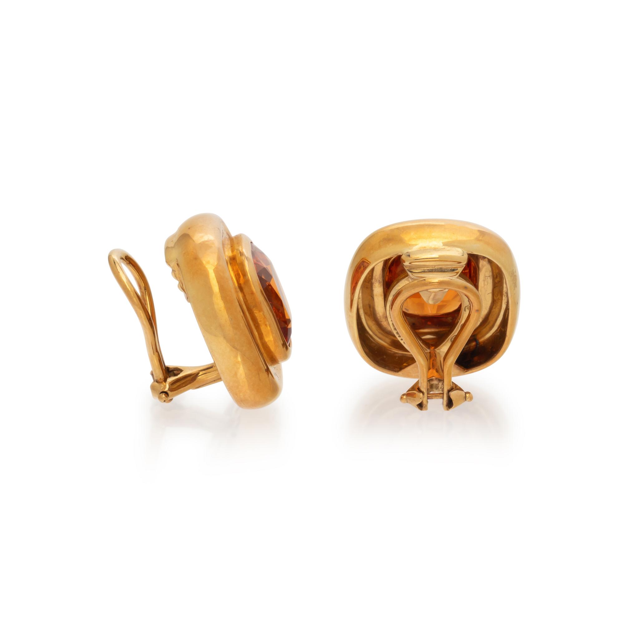 TIFFANY & CO., PALOMA PICASSO, YELLOW GOLD AND CITRINE EARRINGS