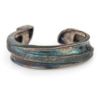 Southwestern-Style Silver and Sodalite Cuff Bracelet, with Syllabics