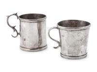 A Pair of19th C. Peruvian Silver Cups