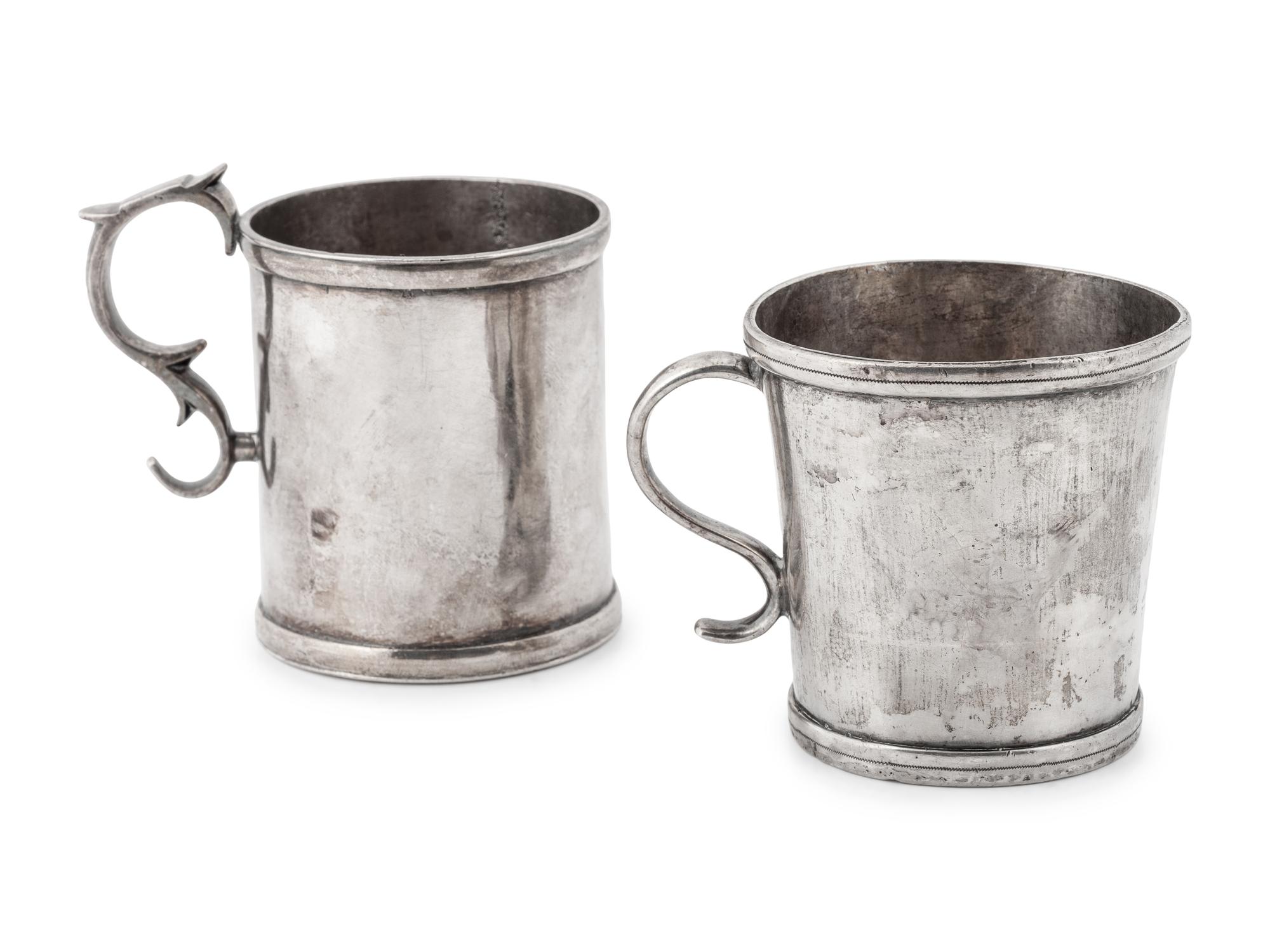 A Pair of19th C. Peruvian Silver Cups