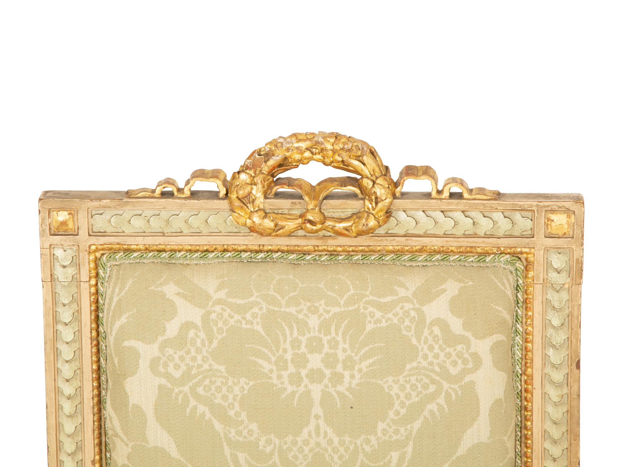 A Six-Piece Louis XIV Style Painted and Parcel Gilt Parlor Suite — 19th/20th Century