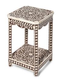 A Vizagapatam Style Bone and Ebony Inlaid Table