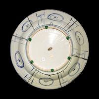 A Large Chinese Export Blue and White 'Kraak' Porcelain Charger, Ming Dynasty 明 外銷青花花鳥圖克拉克式大盤