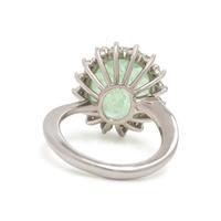 Tourmaline, Diamond, and White Gold Ring
