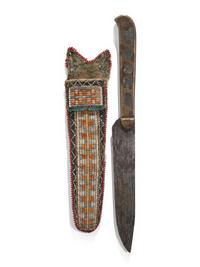 Great Lakes Quilled Knife Sheath, with Cartouche Knife