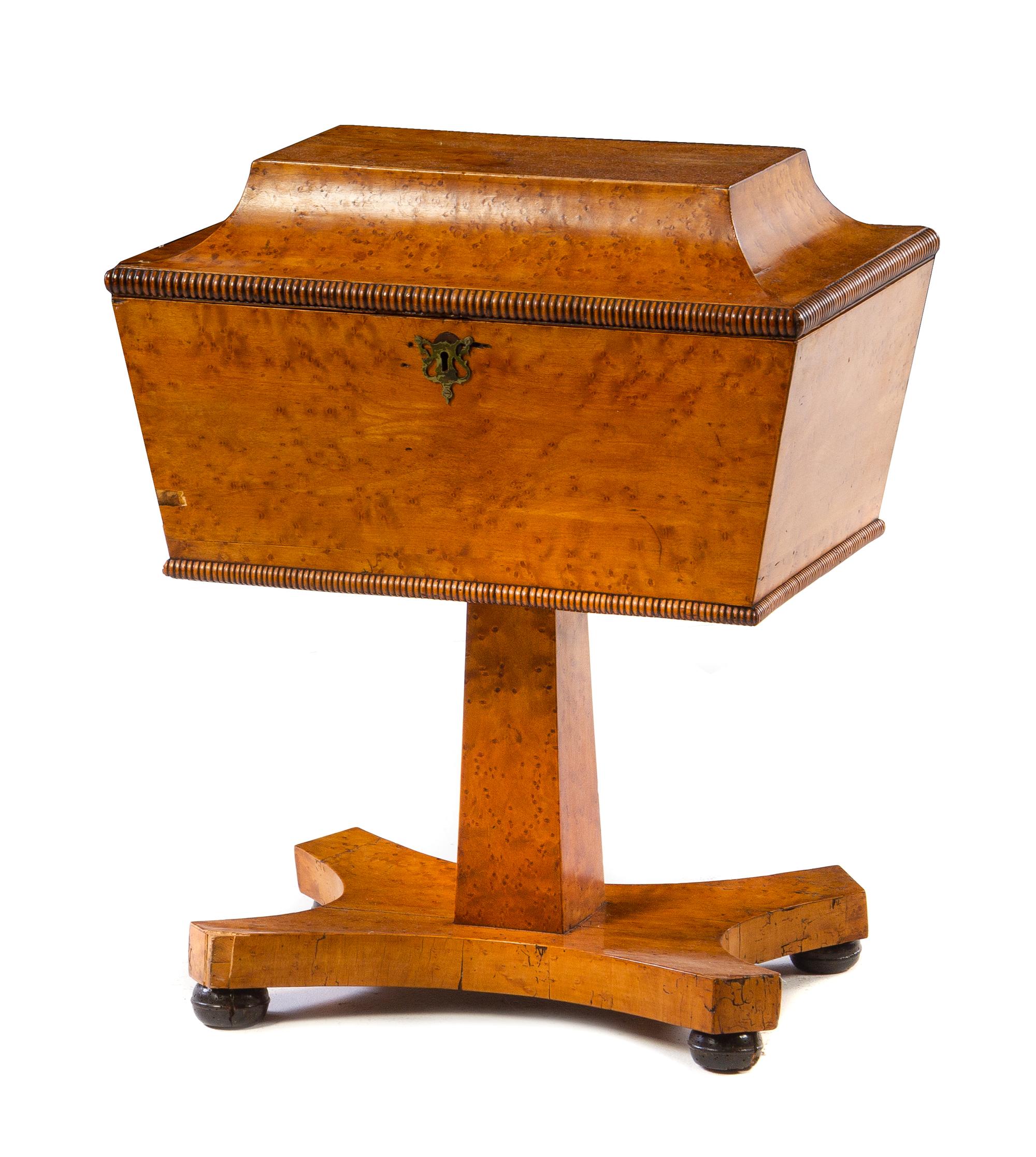 A Regency Style Maple Tea Poy Height 26 x width 21 1/4 x depth 14 1/2 inches. — LATE 19TH CENTURY