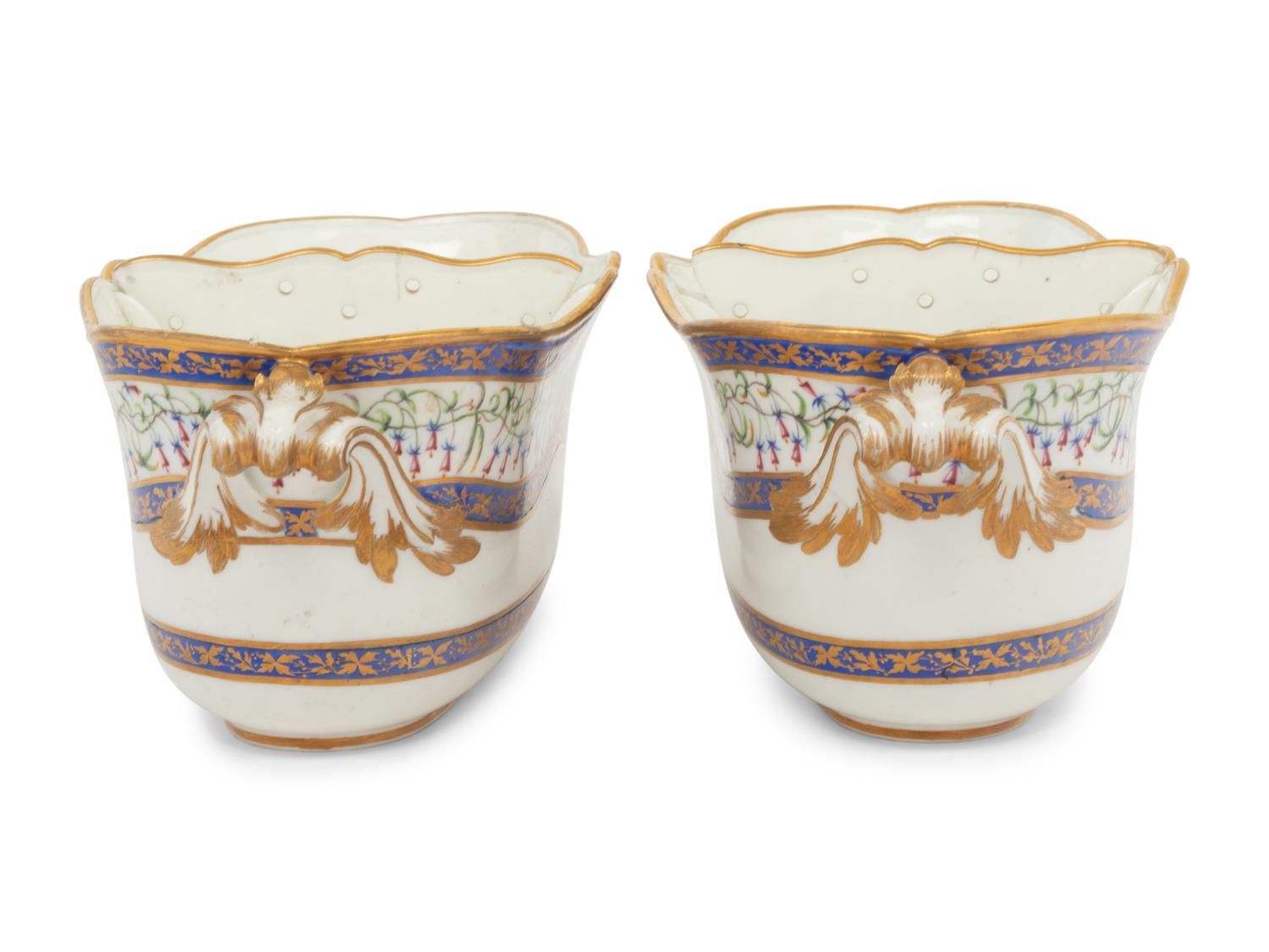 A Pair of Continental Porcelain Jardinières