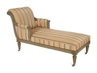 A Gustavian Style Painted and Parcel Gilt Chaise Longue