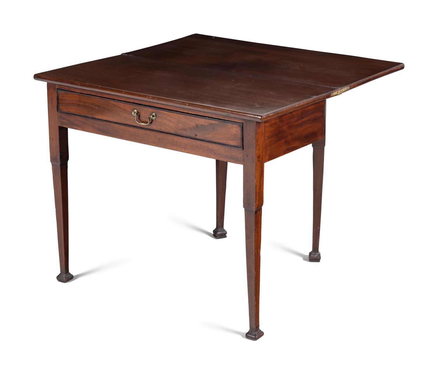 A George III Style Mahogany Drop-Leaf Gate-Leg Pier Table