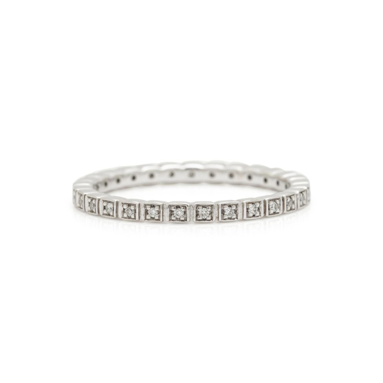 ANNA SHEFFIELD, WHITE GOLD AND DIAMOND 'WHEAT' BAND RING
